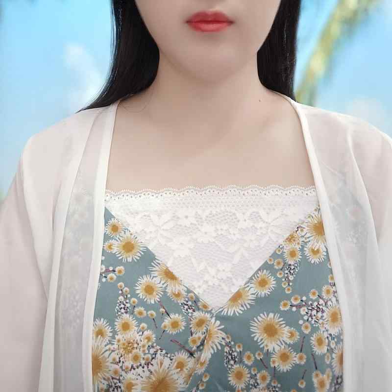 チューブトップ レディース Vネック 露出防止 シームレス 谷間カバー 胸元隠し レース 花柄 ジャカード..