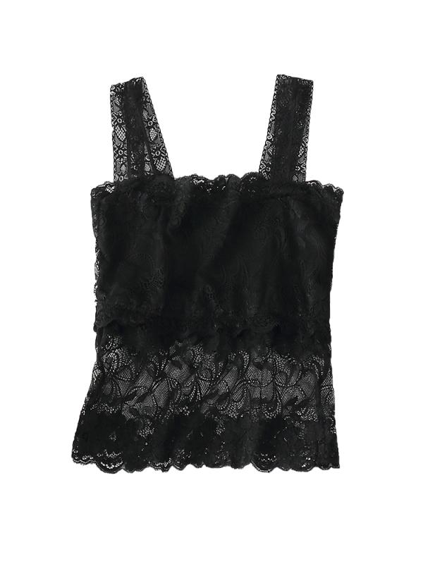 キャミソール レディース レース 透け防止 セクシー ゆったり ルーズフィット 背中見せ バックシャン ..