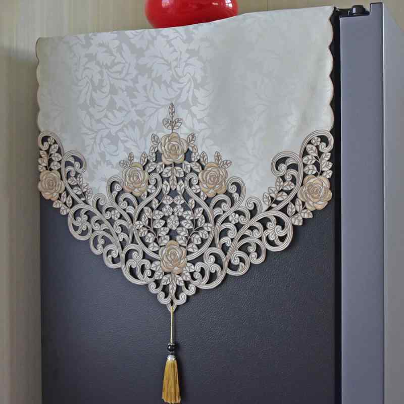 冷蔵庫カバー 洗濯機カバー 多用途 防塵 布製 ファブリック 刺繍柄 ヨーロピアン スタイル おしゃれ 大..