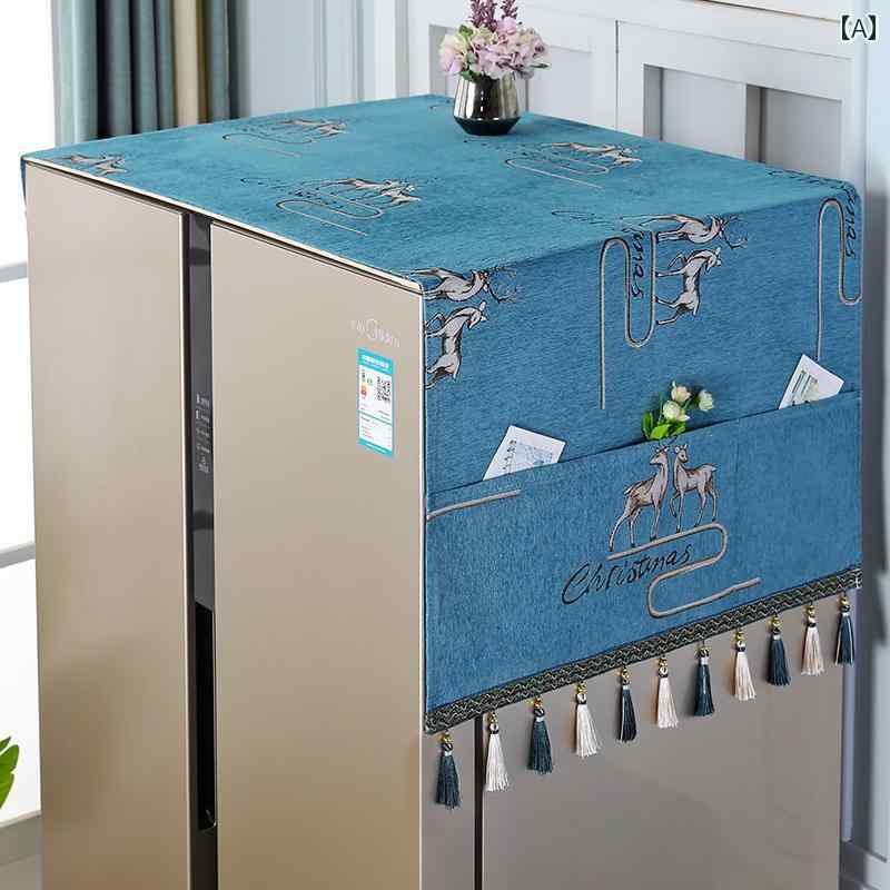 冷蔵庫 電子レンジ 洗濯機 トップカバー 両開き 片開き対応 防塵 防汚 保護 目隠し 欧風 ヨーロピアン ..