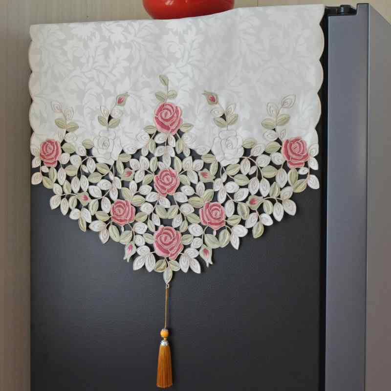 冷蔵庫 洗濯機 用 刺繍 布製 カバー 防塵 目隠し クロス 片開き 両開き対応 アメリカン 中国風 ヨーロ..