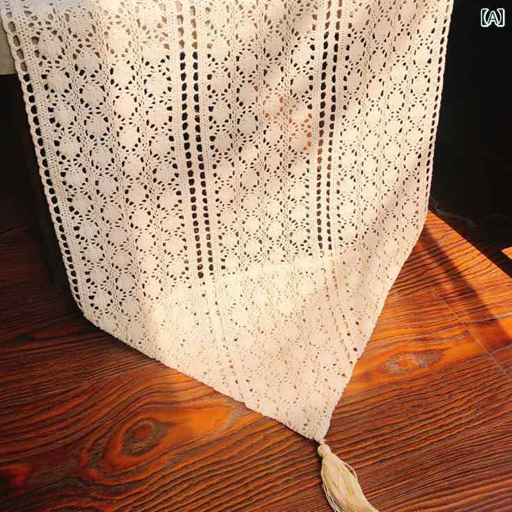 マルチカバー アメリカン レトロ ヴィンテージ風 レース かぎ針編み クロシェ アメリカンカントリー おしゃれ 冷蔵庫 洗濯機 チェスト タンス 引き出し テーブルクロス テーブルランナー 防塵 布製 アイボリー ベージュ系