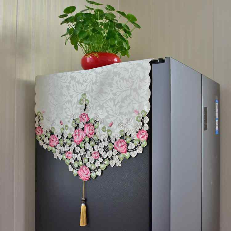 冷蔵庫カバー 洗濯機カバー 防塵 布製 刺繍 ジャカード織り 片開き 両開き 欧米風 アジアン カントリー..