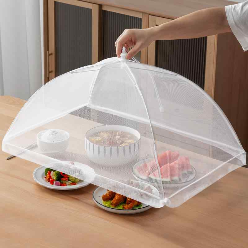 フードカバー 食卓カバー 家庭用 業務用 残り料理 蚊よけ ハエよけ 虫除け 防塵 ホコリ対策 折りたたみ式 コンパクト収納 網状カバー シンプル 便利グッズ