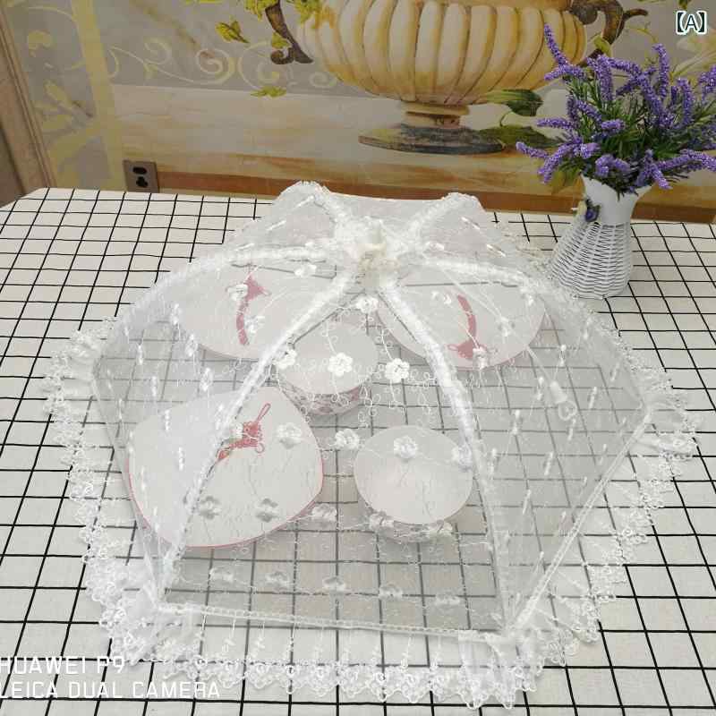 フードカバー 円形 食卓カバー テーブルカバー 防塵 折りたたみ 防虫 傘型 コンパクト収納 家庭用 キッ..