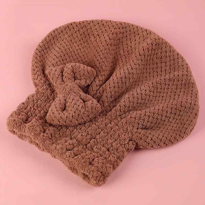 ヘアドライキャップ レディース 女性用 かわいい サンゴフリース ワッフル 厚手 吸水性抜群 速乾 リボ..