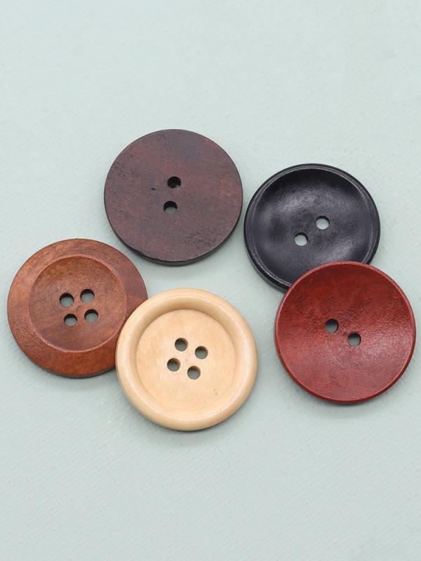 裁縫ボタン 子供 キッズ 男の子 女の子 木製 ウッド 釦 セーター ニット コート アウター トレンチコート ジャケット 手芸 ハンドメイド DIY リメイク 黒 コーヒー ナチュラル