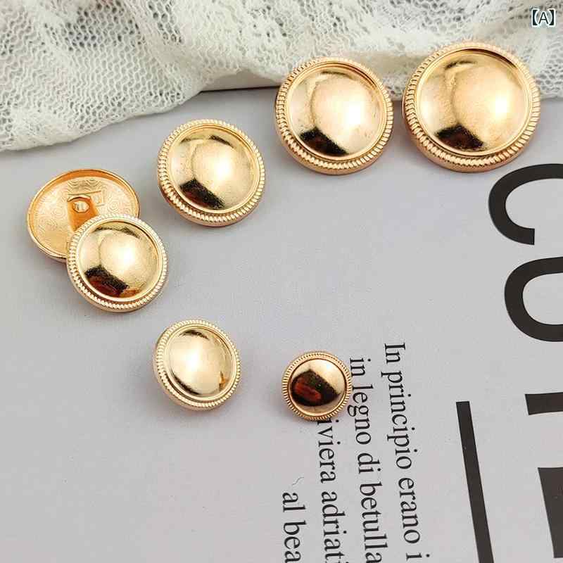 ボタン メンズ レディース 金属製 レトロ 万能 丸型 ゴールド シルバー トップス コート アウター トレンチコート ウール素材 メルトン素材 スーツ ジャケット 袖 カフスボタン