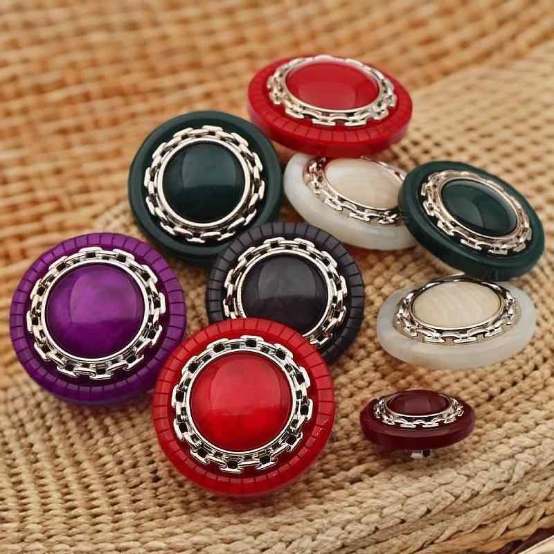 ボタン レディース 女性用 ビッグ 丸型 花柄模様 赤 上品 おしゃれ カジュアル コート カーディガン セーター アウター 留め具 洋服 ハンドメイド DIY 手芸 着回し