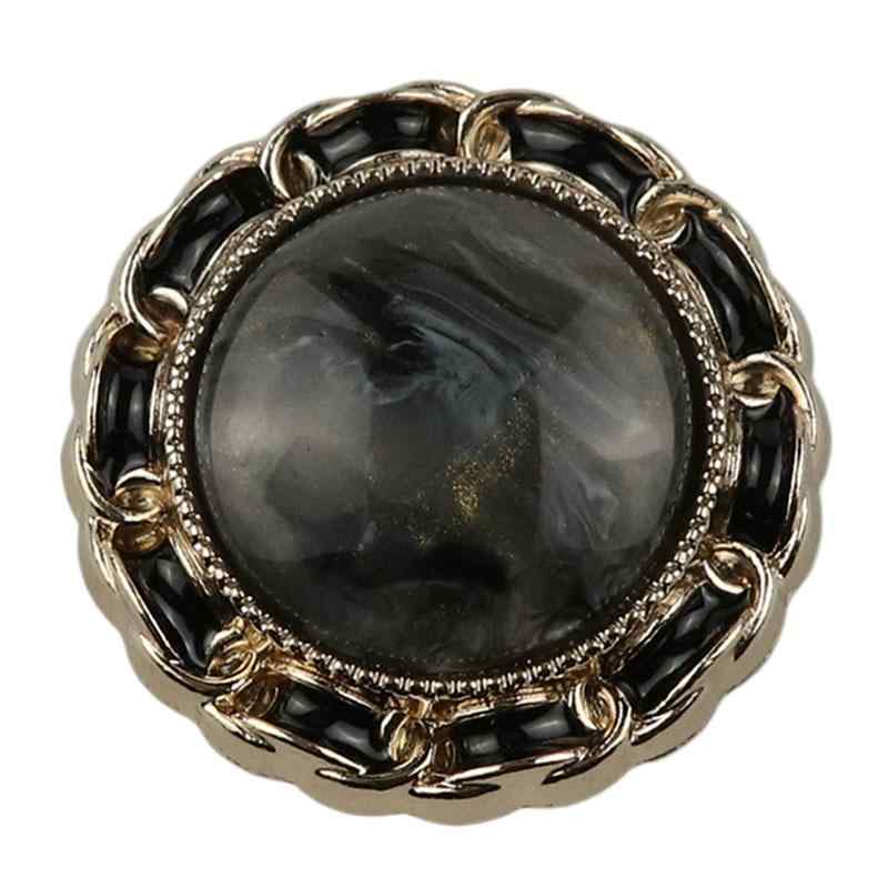 ボタン メンズ レディース レトロ ヴィンテージ風 韓国 チェーン縁 金属製 コート アウター ジャケット カーディガン ブラウス ハンドメイド リメイク ブラック グレー アイボリー