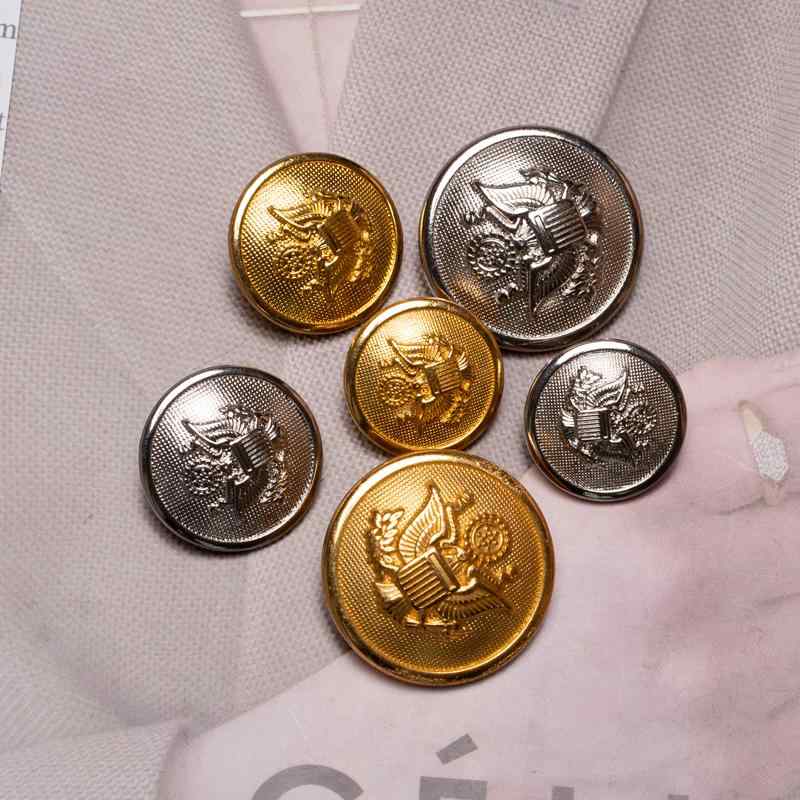 ボタン 手縫い用 コート ジャケット スーツ トレンチコート 丸型 金属製 マット 艶消し レトロ アンティーク調 DIY ハンドメイド 飾りボタン パーツ