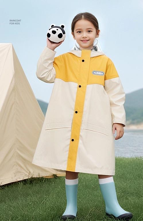 レインコート 男の子 女の子 全身タイプ 暴雨対策 防水 撥水 小学生 中学生 通学用 ランドセル対応 厚手 レインポンチョ ミルクオレンジ フォレストグリーン...