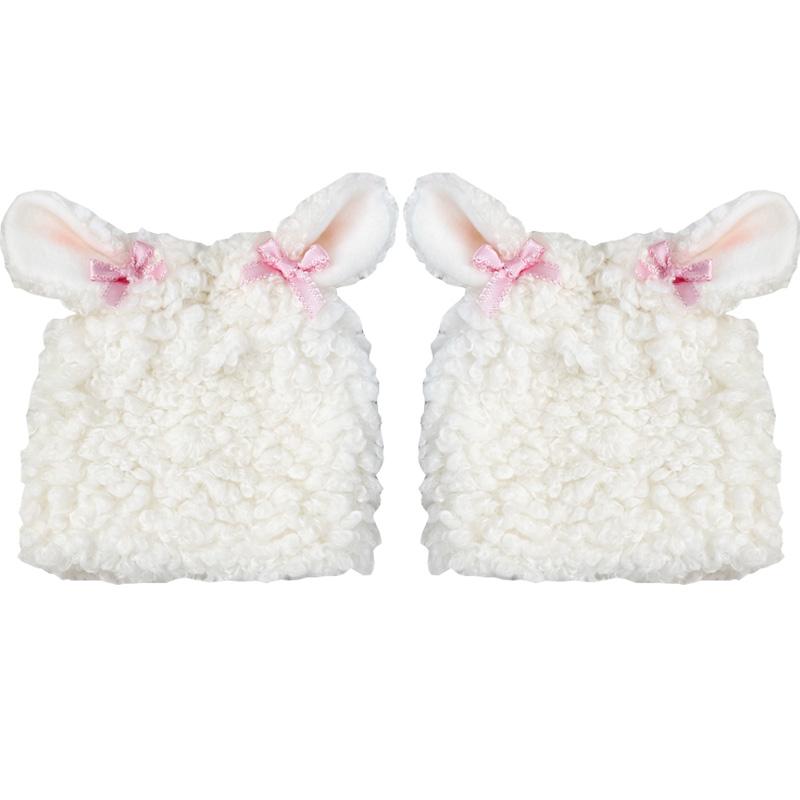 レッグウォーマー レディース 耳付き リボン ロリータファッション もこもこ ふわふわ ボア 厚手 保温 ..