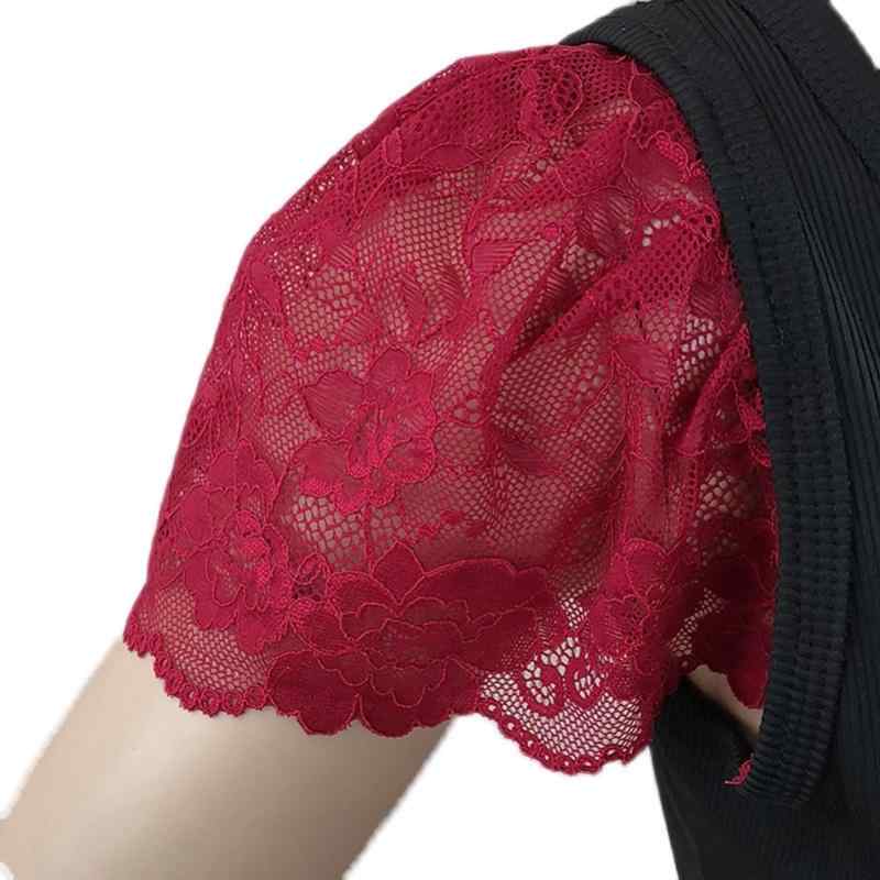 付け袖 レディース アームカバー フェイクスリーブ 薄手 レース 装飾 ショート丈 DIY 袖口 二の腕カバー 透け感 キャミソール トップス インナー 黒 灰 白