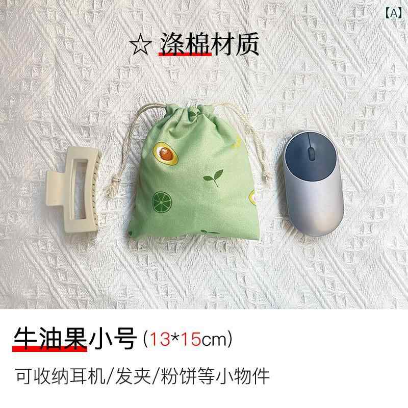 巾着袋 おしゃれ ポーチ メンズ レディース 小物入れ 旅行 携帯 普段使い 帆布 コットン 防塵 軽量 ア..