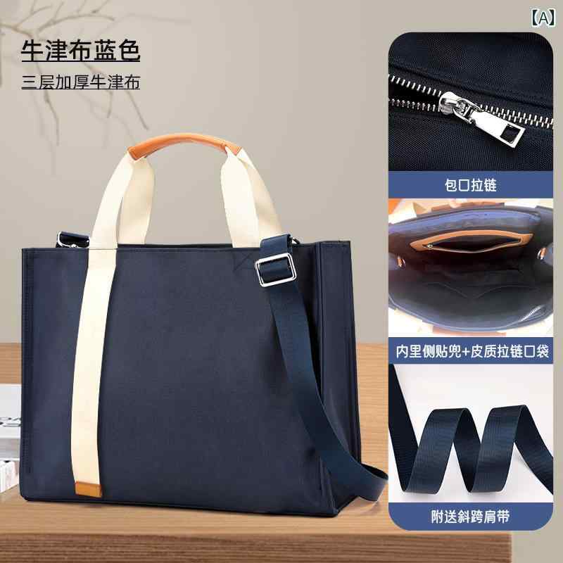 ビジネスバッグ メンズ 鞄 レディース オックスフォード 帆布 ショルダー トート 大容量 エコ 会議 ジ..