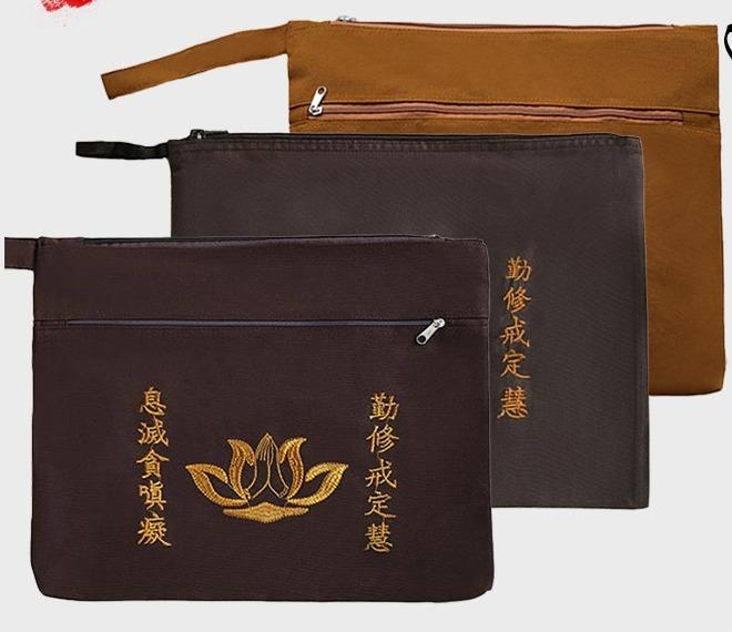 ポーチ 小物入れ メンズ レディース 禅 僧侶 仏教 経本 カジュアル オールシーズン 帆布 キャンバス 鞄..