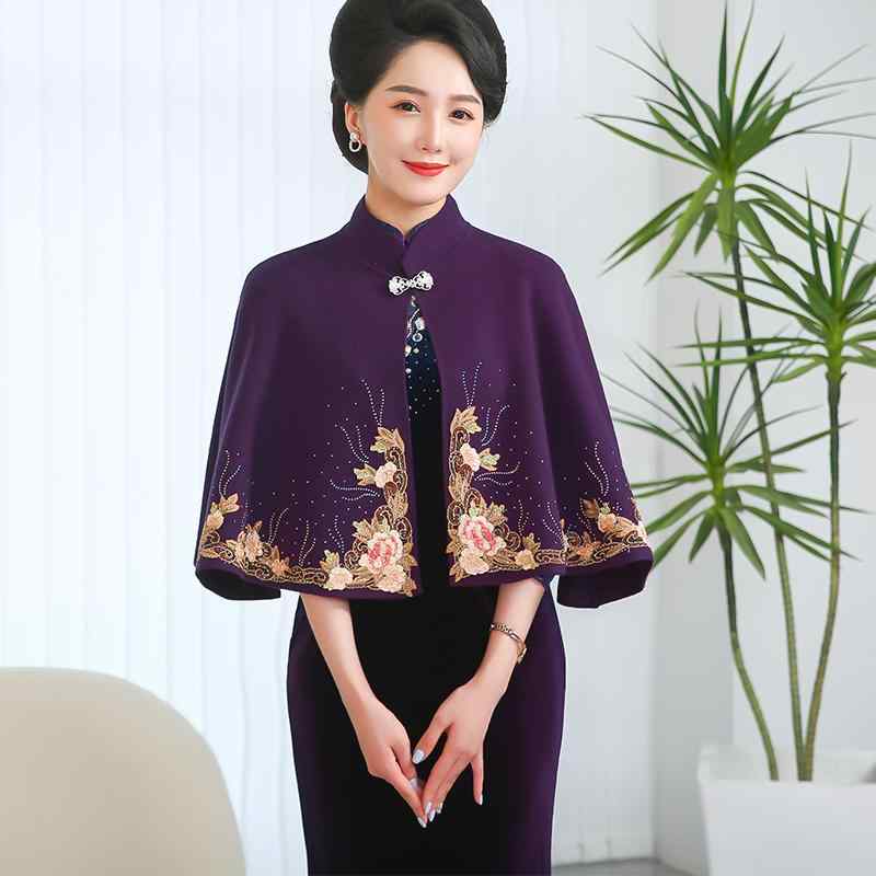 ショール レディース ショート ケープ ボレロ 羽織り アウター 秋冬 結婚式 パーティー 母親 フォーマ..