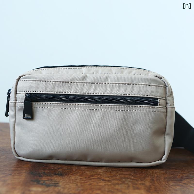 ショルダーバッグ メンズ 男性用 ナイロン ウエストポーチ ボディバッグ チェストバッグ ミニ 横型 アウトドア 登山 ハイキング 散歩 カジュアル 普段使い 軽量 コンパクト スマホ収納