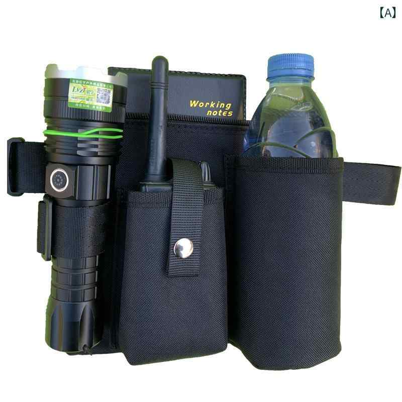 ウエストバッグ メンズ レディース 防水 多機能 オックスフォード生地 トランシーバー 懐中電灯 収納 ホルダー アウトドア 登山 トレッキング 探検 レスキュー 作業用 ボディバッグ ウエストポーチ