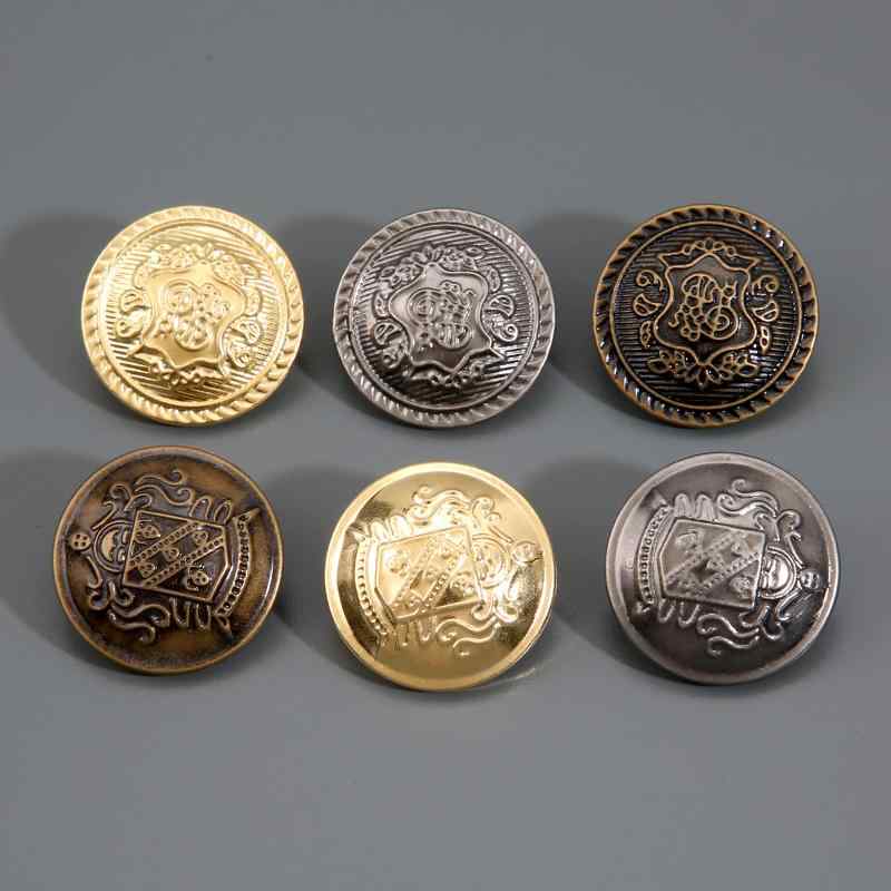ボタン メンズ レディース 金属 銅製 スーツ コート ジャケット ブレザー アウター用 レトロ ヴィンテージ風 英国風 装飾 アクセント アンティークシルバー ゴールド ブロンズ DIY ハンドメイド パーツ 小物