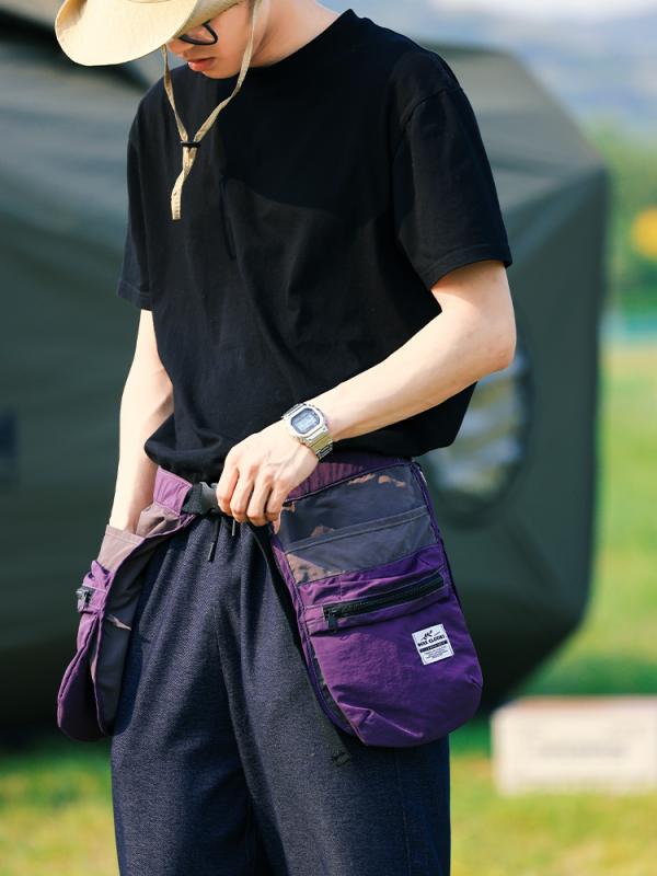 ウエストポーチ メンズ レディース アウトドア 多機能 登山 キャンプ スポーツ サイクリング ヒップバッグ ボディバッグ ポケット ファスナー ポリエステル 防汚 グリーン パープル ブラック(4.0)
