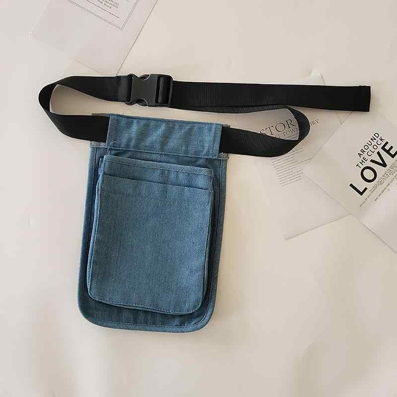 バッグ メンズ レディース ウエストバッグ ウエストポーチ 鞄 デニム ファスナー 2層ポケット 多機能 ..