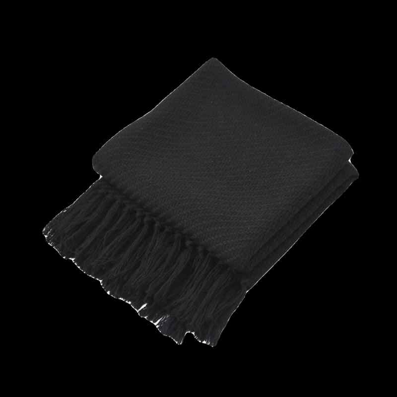 ブランケット 大判 ベッドスロー おしゃれ モダン ラグジュアリー ウール 黒 ホテル ソファ インテリア..