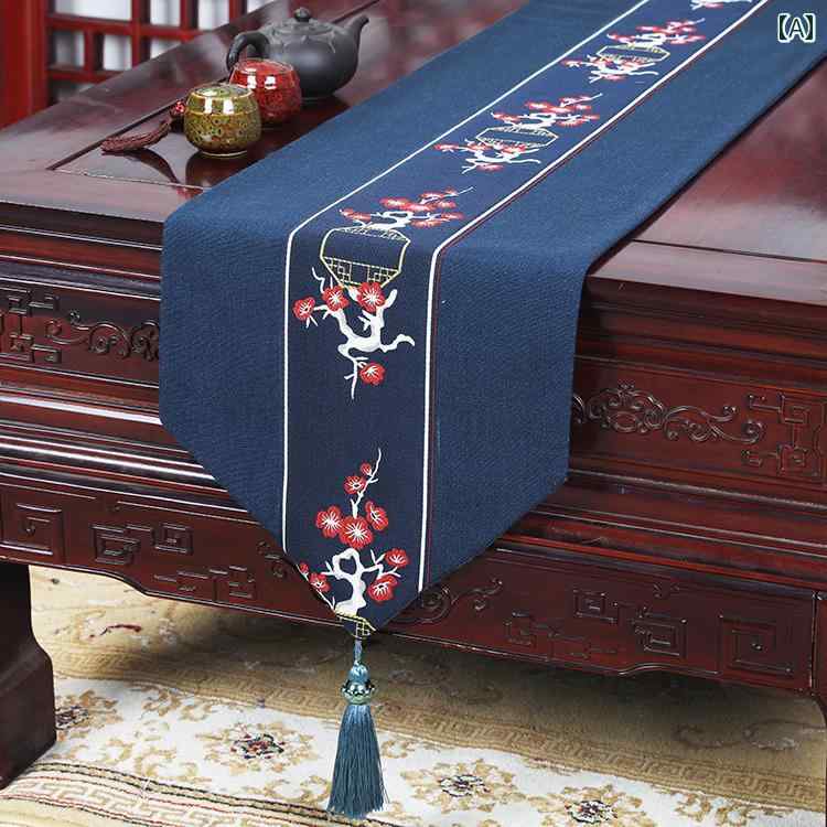 テーブルランナーおしゃれ クロス モダン 中国風 禅 綿麻 リネン 茶席 ティーマット テレビボード 玄関..