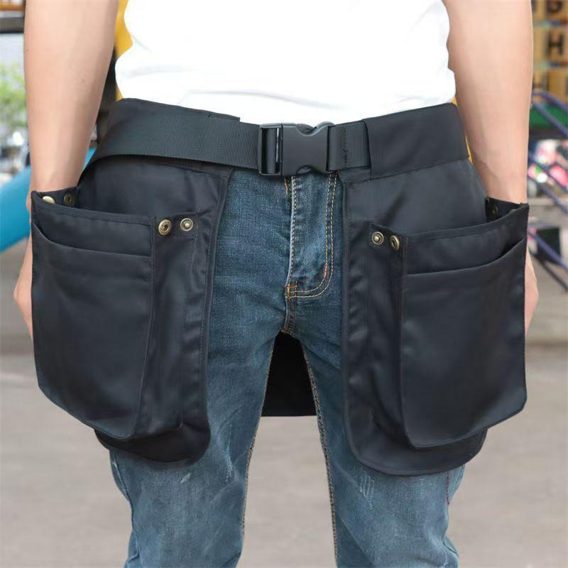 ウエストポーチ メンズ レディース エプロン型 ワーク 多機能 マルチポケット 大容量 厚手 耐摩耗 撥水..