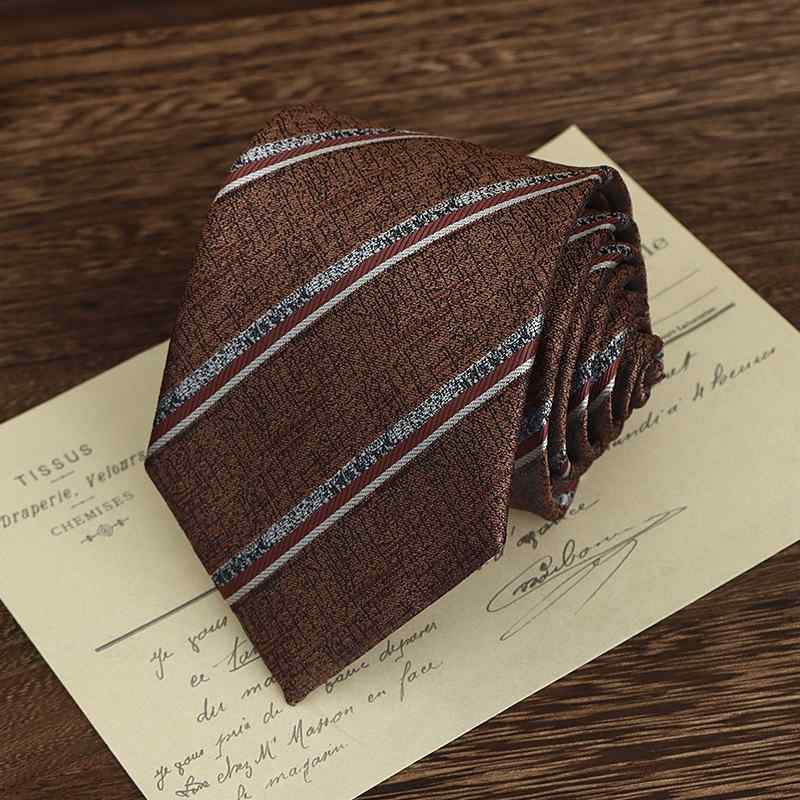 ネクタイ メンズ 男性用 ブラウン 手結び レトロ クラシック ブリティッシュ 英国風 フォーマル ビジネス カジュアル 花柄 ストライプ ドット チェック ペイズリー 結婚式 新郎 二次会 披露宴 ポリエステル 8cm幅