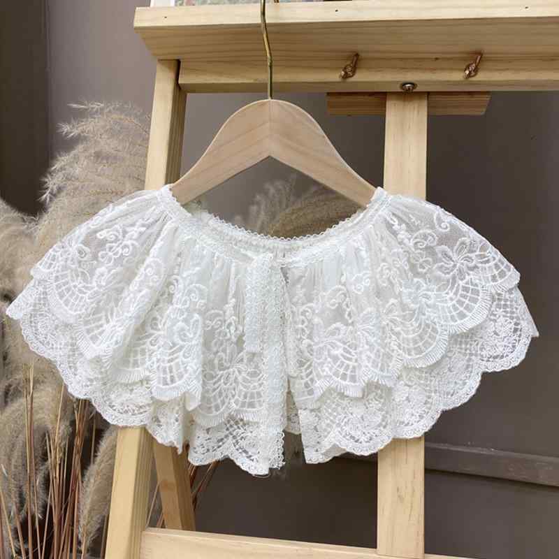 付け襟 レディース 森ガール風 ロリータ風 ガーリー 日韓風 レトロ クラシカル コットン二重 刺繍 レー..