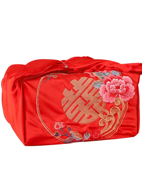 風呂敷 結婚式 婚礼 ウェディング 慶事用クロス 嫁入り道具 結納 祝いの品包み 赤 刺繡 錦織 サテン生..