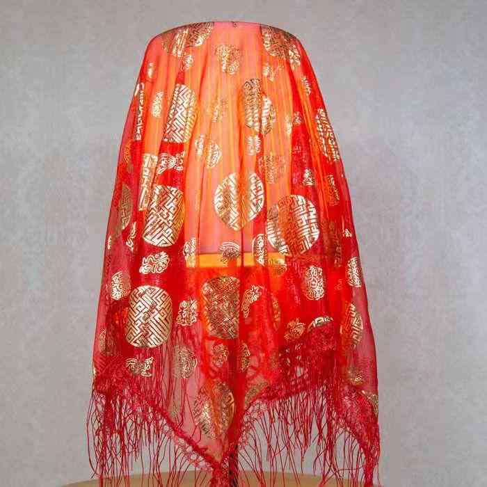 ウェディング 結婚式 中華風 花嫁 新婦 結納品 儀式用 正方形 円形 ベール 風呂敷 包み布 お盆飾り 赤 ..