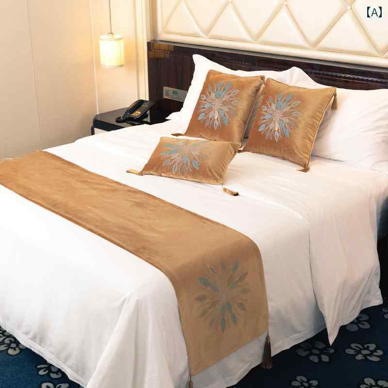 ベッドスロー ホテル 旅館 家庭用 ヨーロピアン 中国風 花柄 フラワー 豪華 ライトラグジュアリー シン..