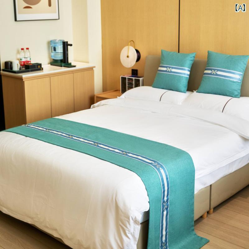 Bed Covers （Bedspreads） - ベッドスロー ホテル 民泊 旅館 ゲストハウス ベッドライナー フットスロー モダン シンプル スタイリッシュ ヨーロピアン ライトラグジュアリー リバーシブル 両面 幾何学模様 おしゃれ ベッドカバー マルチカバー クッションカバー