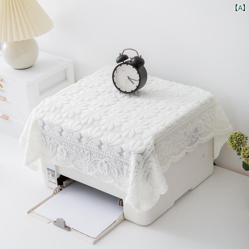 マルチカバー 正方形 レース プリンター ファックス パソコン 家庭用 オフィス用 デスク周り 防塵 埃よ..