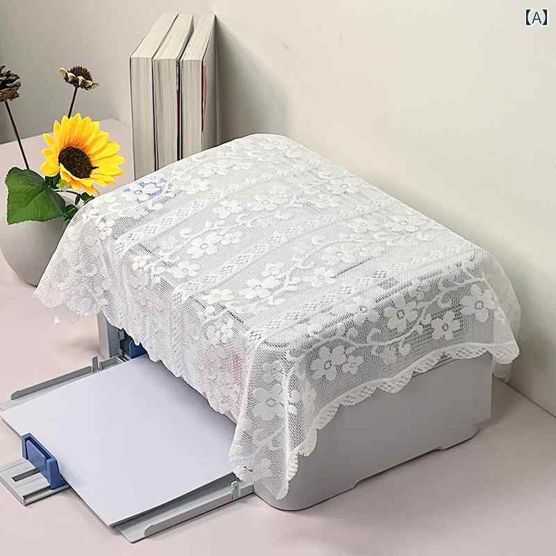 マルチカバー 正方形 プリンター プロジェクター ファックス パソコン コピー機 ナイトテーブル デスクカバー 防塵 ホコリ対策 埃よけ レース フジ花柄 カントリー調 田園風 エレガント おしゃれ インテリア 模様替え