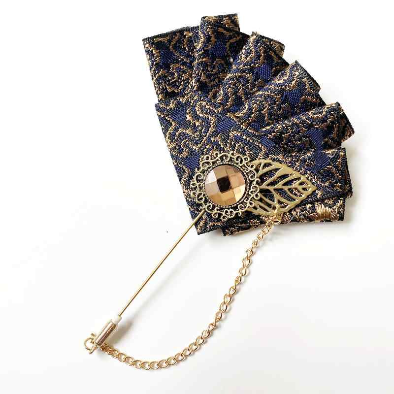 ブローチ おしゃれ メンズ レディース ピン 小花柄 スーツ シャツ 胸飾り 韓国 ポケットチーフ 2WAY アクセサリー 合金 メッキ