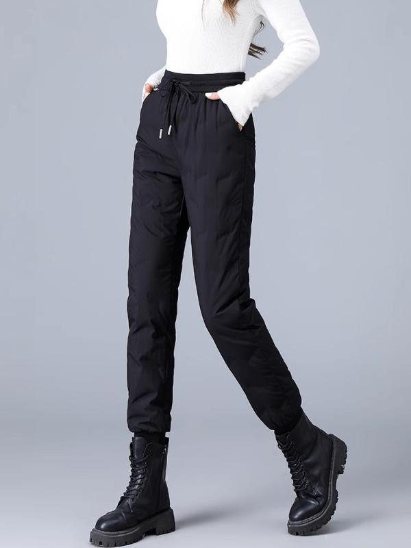 パンツ レディース ホワイトグースダウン 羽毛 防寒パンツ 極寒地仕様 極暖 厚手 ロング丈 ハイウエスト アウター 保温 あたたかい ズボン ボトムス 真冬 雪山 雪国対応 ストレッチ アウトドア 雪かき 冬