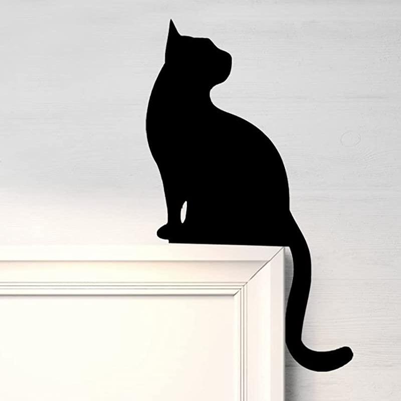 置物 黒猫 ゴシック 北欧スタイル 玄関 ドア 窓 扉枠 室内装飾 おしゃれ金属製 アイアンアート シルエット オーナメント 鉄製 シンプル デコレーション オブジェ
