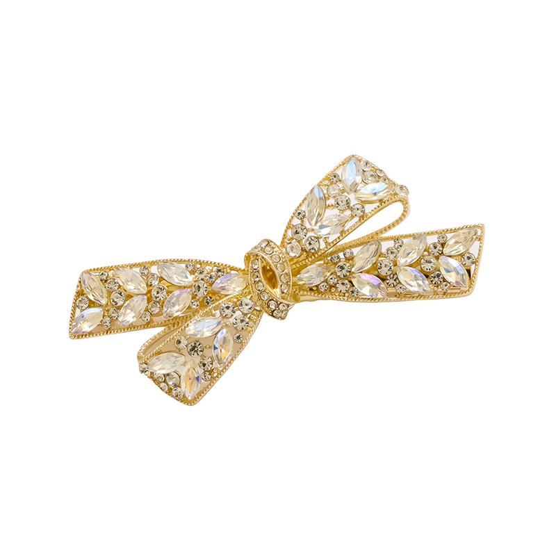 ヘアクリップ レディース リボン ラインストーン 繊細 高見え 韓国 前髪 サイド 後れ毛 ダッカールクリップ 髪留め ヘアアクセサリー 上品 華やか デイリー 普段使い ヘアアレンジ まとめ髪