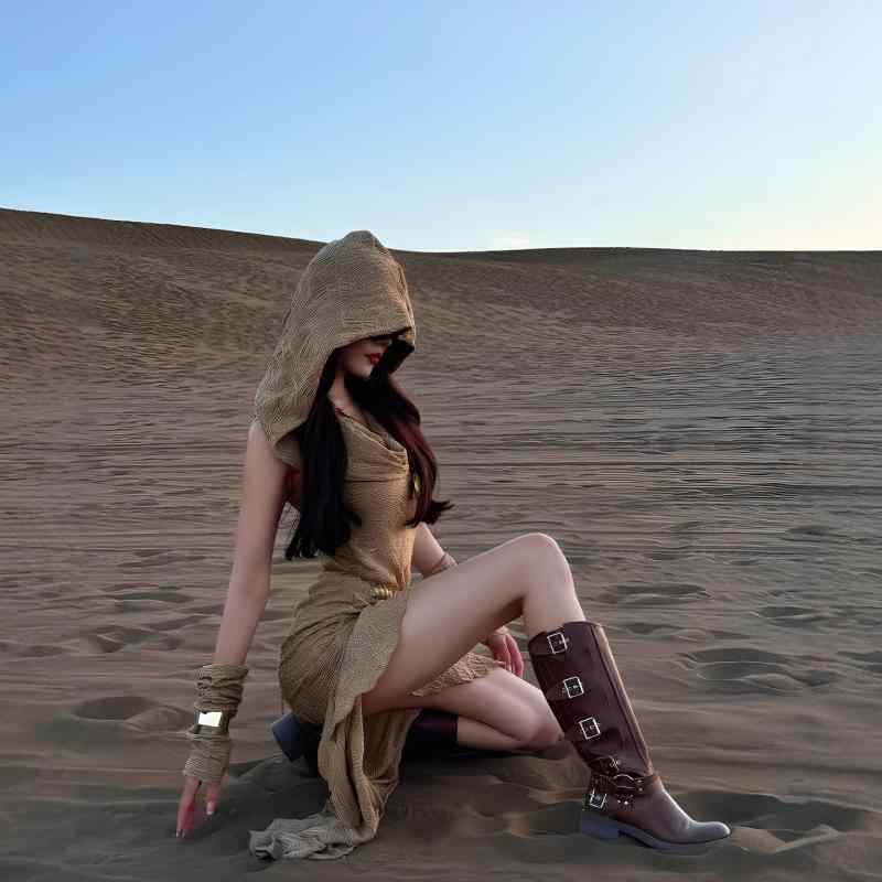 ワンピース レディース 女性用 砂丘 デザートパンク エジプト エキゾチック 異国風 アシンメトリー 変..