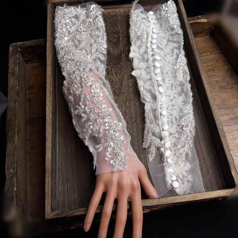 グローブ レディース 花嫁 ブライダル ウェディング 手袋 ロング丈 ビスチェドレス ストラップレスドレ..