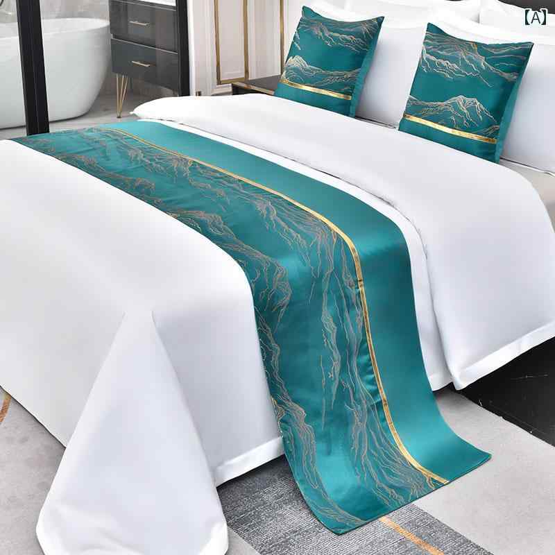 ベッドスロー おしゃれ ランナー ホテル 装飾 旅館 結婚式 シンプル 和モダン アジアン 上品 寝具 カーキ グレー 青 花柄 チャイナ風 インテリア スクエア クッションカバー