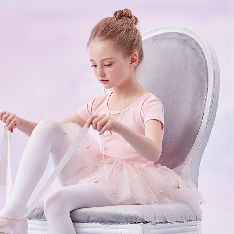 レオタード 女の子 キッズ 幼児 バレエ ダンス 練習着 レッスン着 半袖 オールインワン 夏 衣装 伸縮性 かわいい 着心地良い ピンクベージュ ライトブルー ライトパープル 前後リボン付き