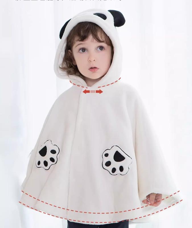 ベビー 乳幼児 男の子 女の子 ポンチョ ケープ マント アウター 秋冬春 厚手 裏起毛 防風 フード付き ..