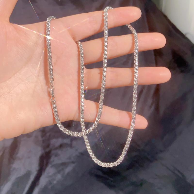 ネックレス メンズ レディース プラチナ pt950 ソリッド ツイストチェーン キラキラ 首飾り ペンダント..