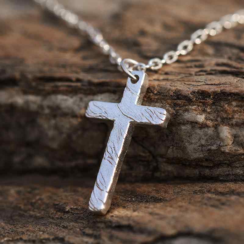 ネックレス レディース メンズ ハンドメイド 個性的 999シルバー シルバー925 十字架 クロスチェーン ..