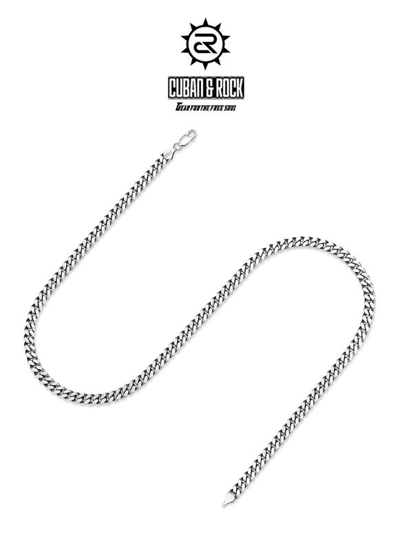 ネックレス メンズ 男性用 S925 シルバー 銀製 キューバンチェーン タンクチェーン アクセサリー シン..